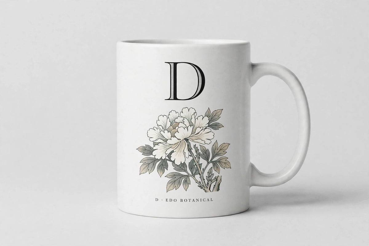 Letter D Mug · Edo Botanical (江户花卉)