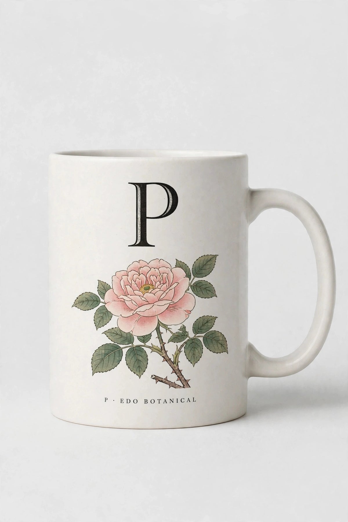 Letter P Mug · Edo Botanical (江户花卉)