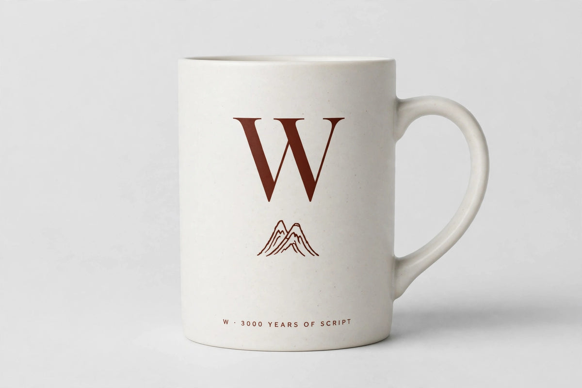 Letter W Mug · Oracle Bone Script (甲骨文)