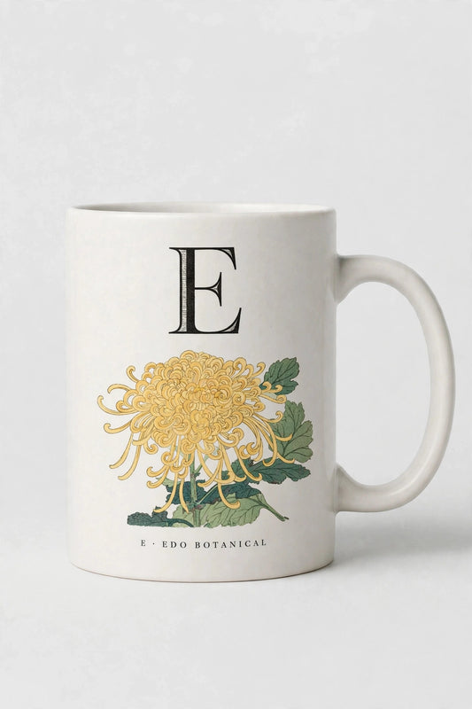 Letter E Mug · Edo Botanical (江户花卉)