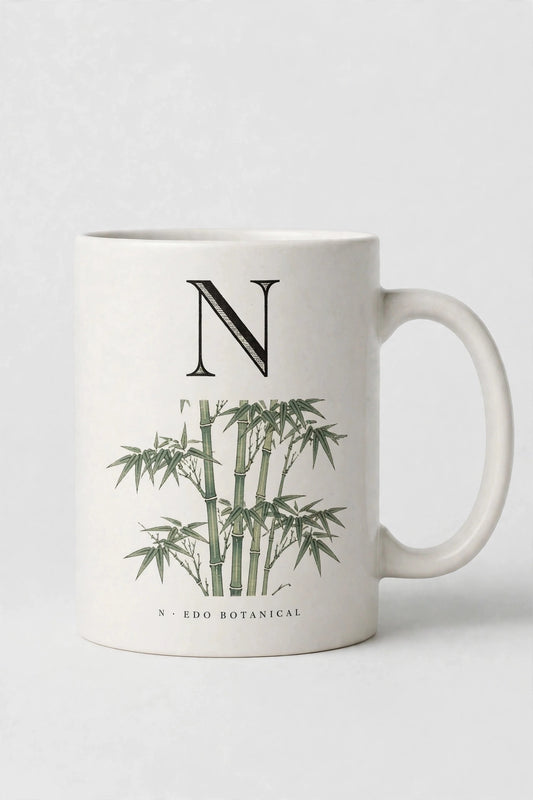 Letter N Mug · Edo Botanical (江户花卉)