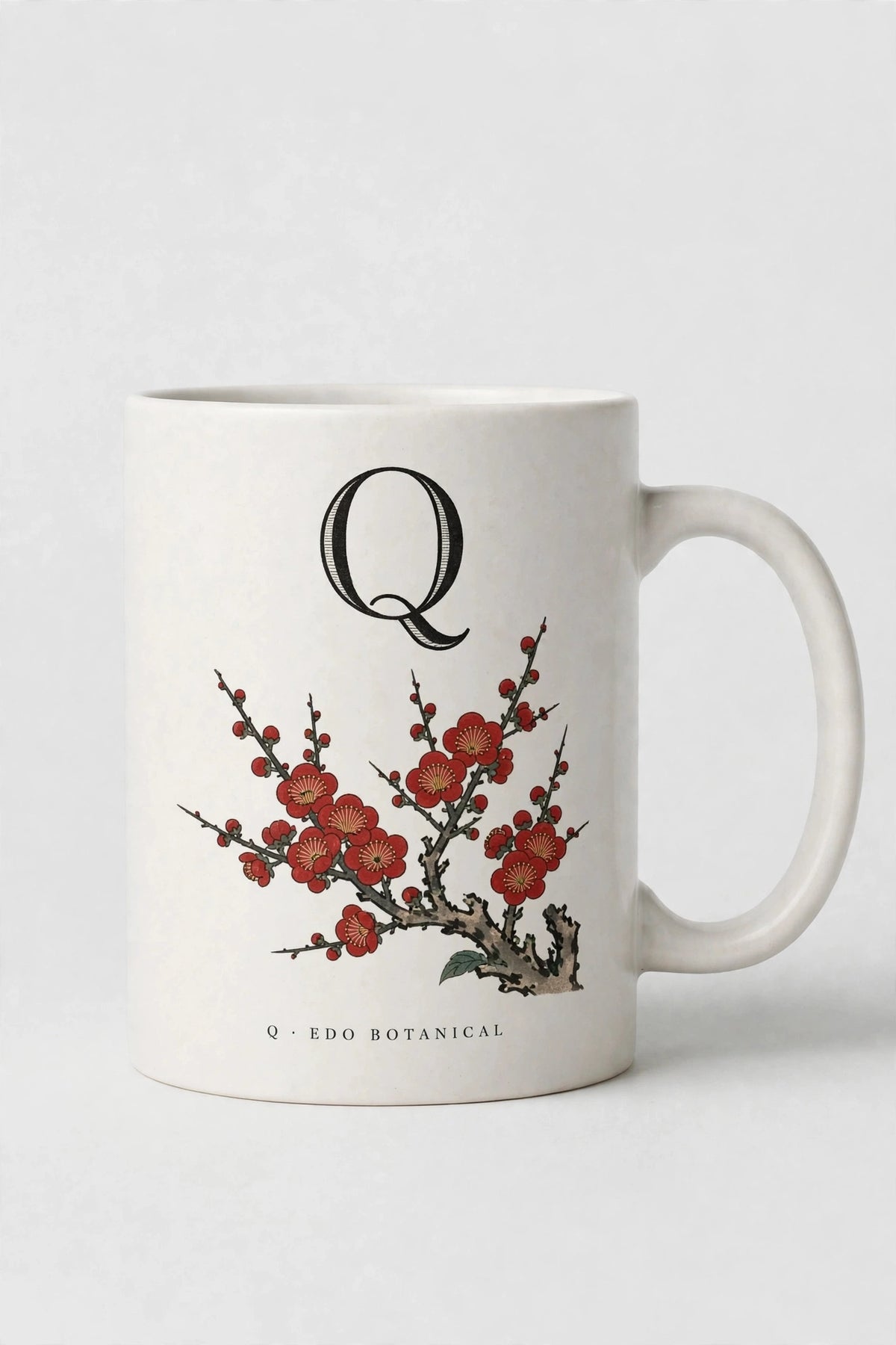 Letter Q Mug · Edo Botanical (江户花卉)