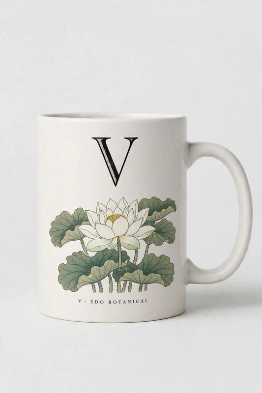 Letter V Mug · Edo Botanical (江户花卉)
